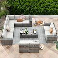 ovios 12 Pieces Patio Furniture Set, Outdoor Wicker Sectional Sofa by OVIOS