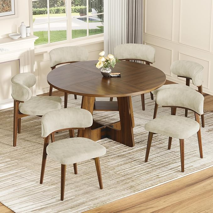 Dining Chairs Set of 4, Modern Upholstered Dining Chairs, Wooden Kitchen Chairs - Image 7