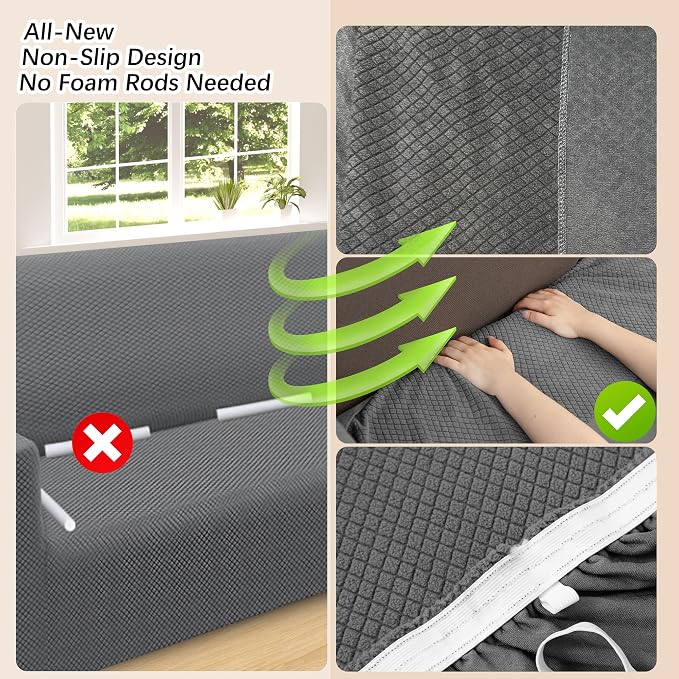 Arfntevss Stretch Sectional Couch Covers L Shaped Corner Sectional Sofa Cover - Image 4