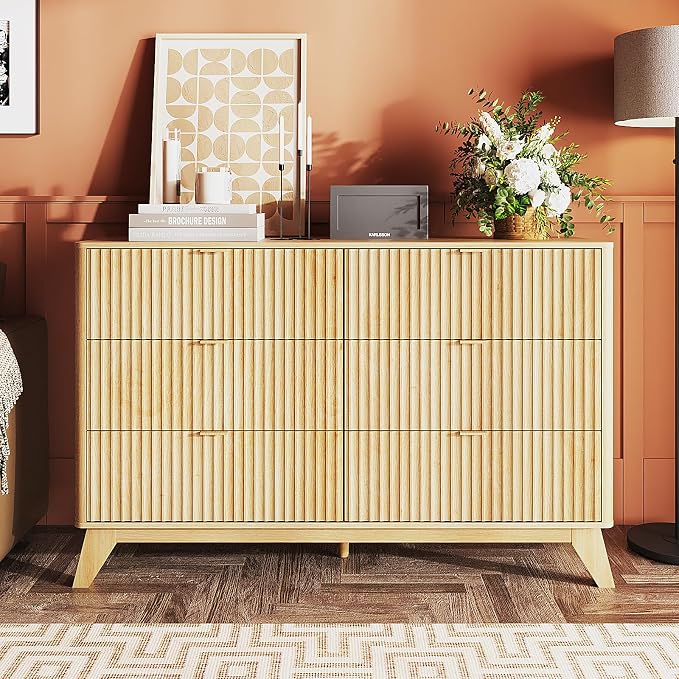 VINGLI Fluted Dresser for Bedroom, 6 Drawer Dresser - Image 7