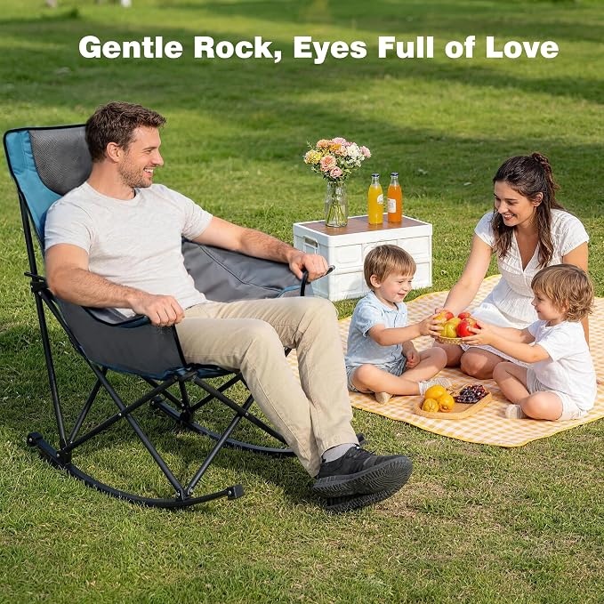 SUNNYFEEL Oversized Rocking Camping Chair, Fully Padded Patio Chair - Image 6
