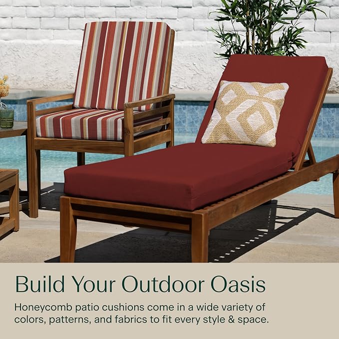 Honeycomb Outdoor Chaise Lounge Cushion - Image 4
