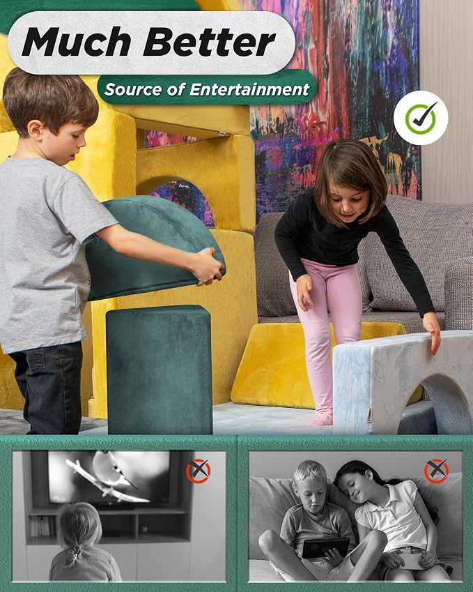 Lunix LX15 14pcs Modular Kids Play Couch, Design-Patent Child Sectional Sofa - Image 4