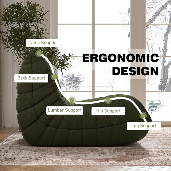 Bean Bag Chair, Fireside Chair Bean Bag Sofa Large Bean Bag Chair - Image 5
