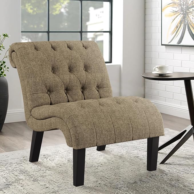 Accent Chair for Bedroom Living Room Modern Button Tufted Upholstered Armless - Image 4