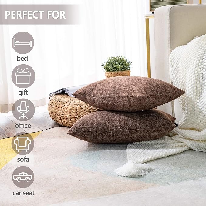 Stellhome Rectangle Linen Throw Pillow Covers Solid Fall Decorative Cushion - Image 4