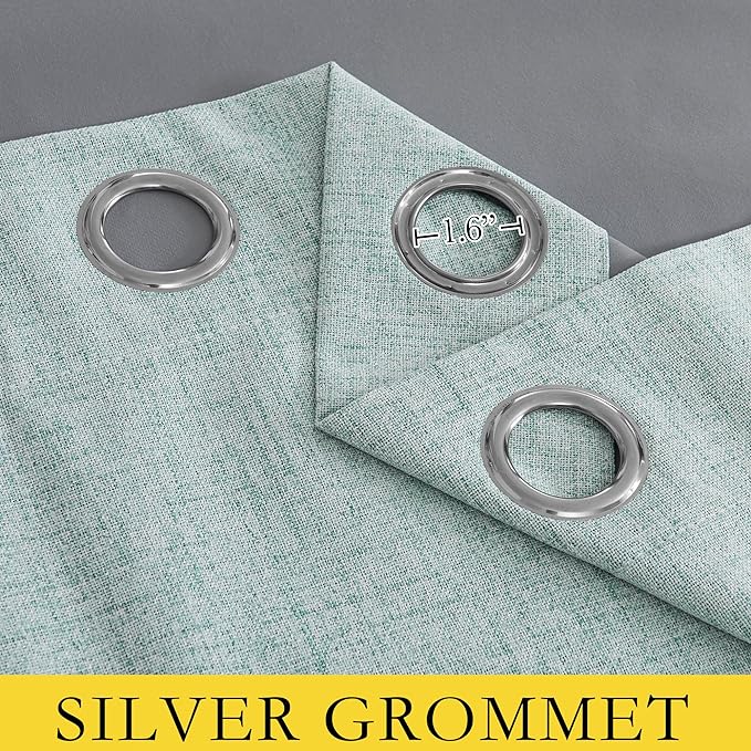 NICETOWN 100% Absolutely Blackout Linen Curtains - Image 6