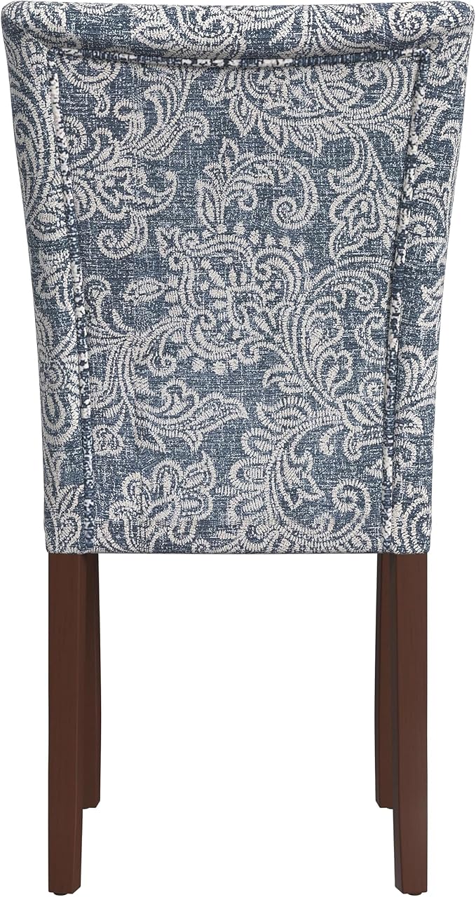 HomePop Classic Parsons Dining Chair -Denim Jacobean Print - Image 8