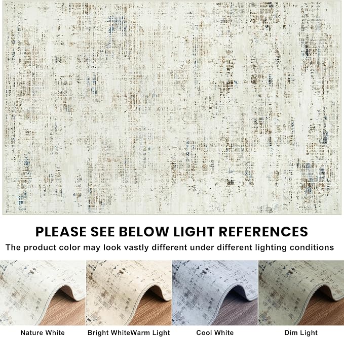10x14 Area Rugs for Living Room Washable Rug: Anti-Skid Abstract Modern Living - Image 8