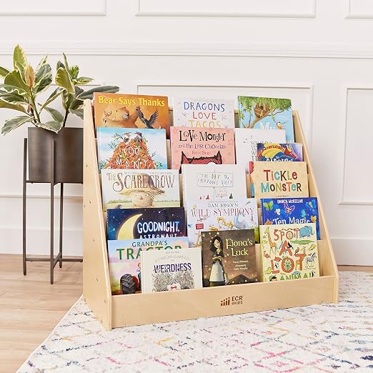 ECR4Kids Single-Sided Book Storage and Display, Montessori Furniture - Image 2