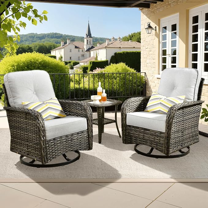 ovios 3-Piece Patio Furniture Set, Outdoor Wicker Sofa by OVIOS