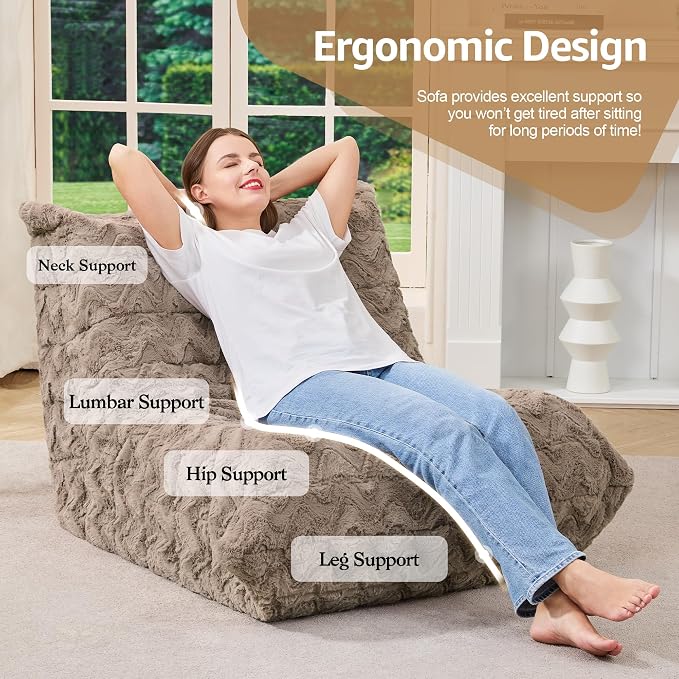 Bean Bag Chairs for Adults Giant Bean Bag Chair Memory Foam BeanBag Chair Bean - Image 5