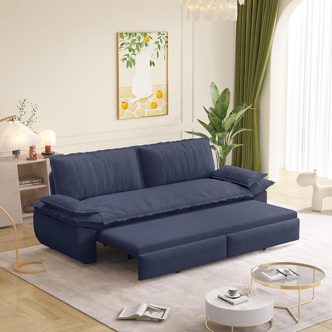 73.2" Sofa Bed Queen, 3-in-1 Pull Out Sofa Bed - Image 11