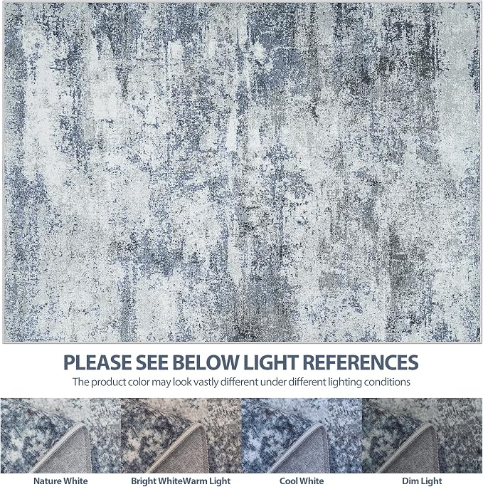 10x14 Area Rugs for Living Room Rug Washable: Abstract Large Rug Indoor Modern - Image 7