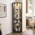 Corner Curio Cabinet, 150lbs Heavy Duty Glass Display Cabinet by Trunback