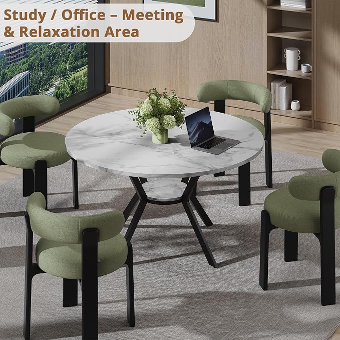 42" Round Dining Table for 2-4, Modern Kitchen Table - Image 8
