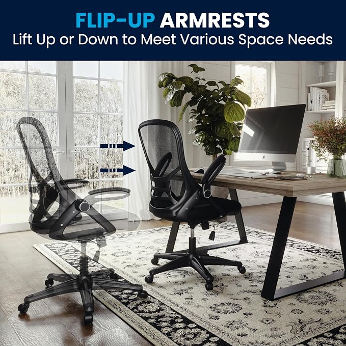 Flash Furniture Porter High Back Black Mesh Ergonomic Swivel Office Chair - Image 10