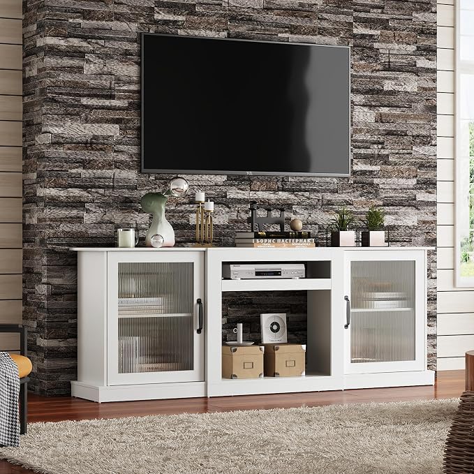 WLIVE Farmhouse TV Stand for 75 inch TV, Entertainment Center - Image 7