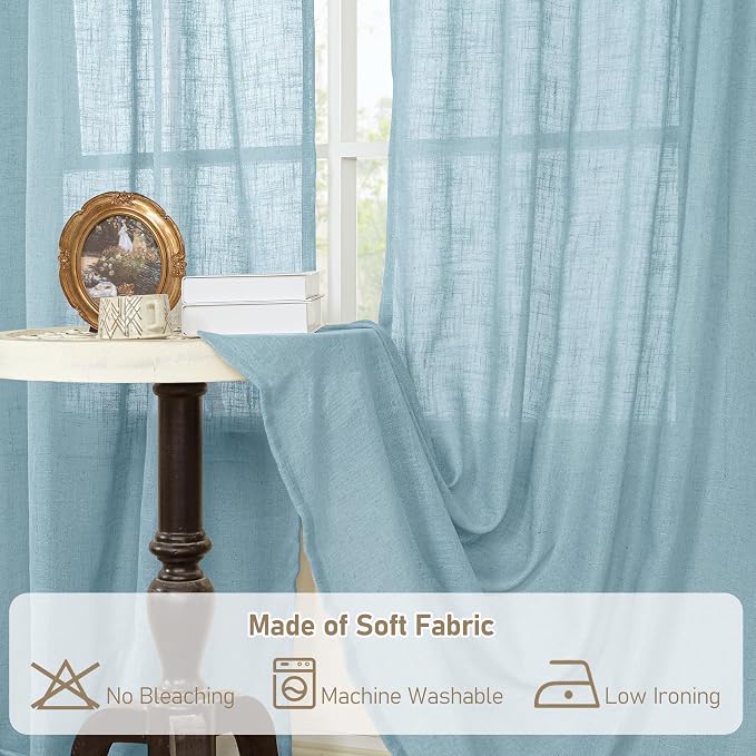LAMIT Linen Curtains 95 Inches Long - Image 8