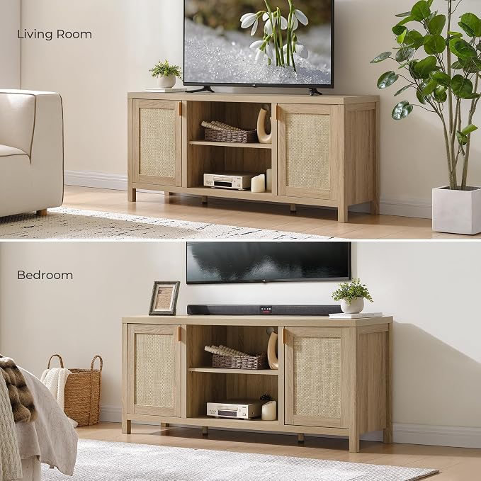 SICOTAS Rattan TV Stand for Living Room - Image 8