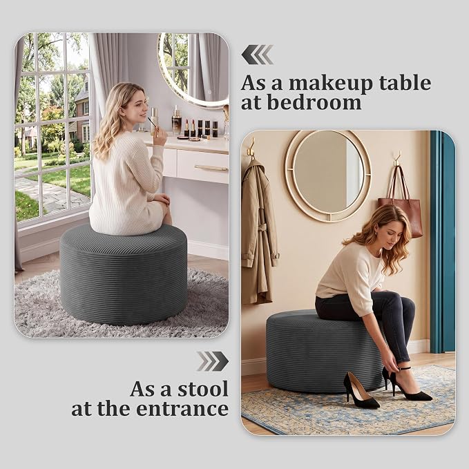 BSHOMGI Round Boneless Ottoman Oversized Ottomans - Image 8