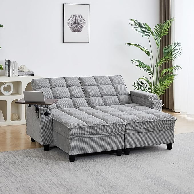 70.9" Chaise Lounge Chair Indoor, Oversized Boucle Upholstered Sofa Bed by Unknown