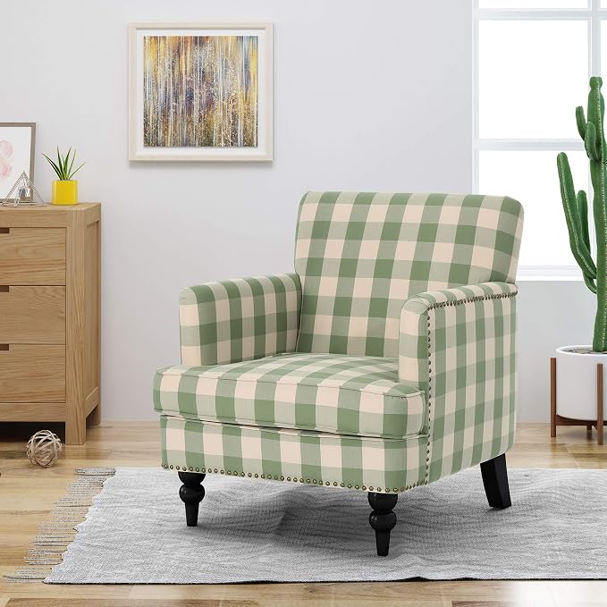 Christopher Knight Home Eve Modern Upholstered Club Chair, Wooden Living Room - Image 2