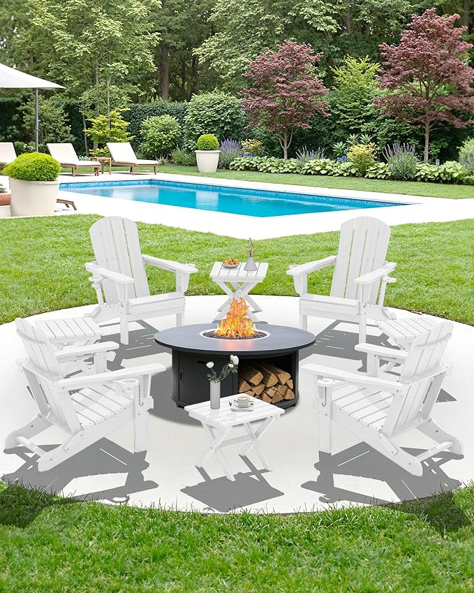SERWALL Folding Outdoor Side Table Set of 4, Small Adirondack Side Table - Image 11