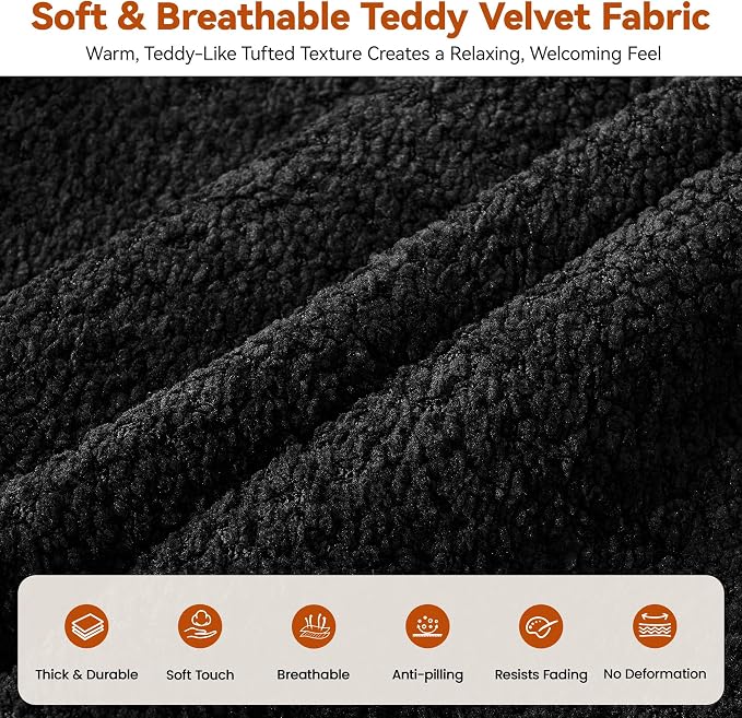 MONVANE 103'' Modular Sectional Sofa, Comfy Teddy Velvet Cloud Couch - Image 6
