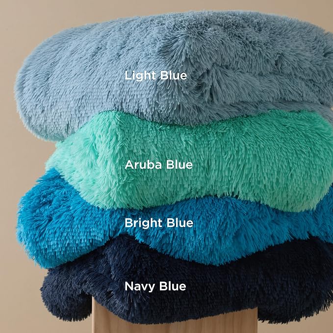 Bedsure GentleSoft Fluffy Bright Blue Throw Blanket Gifts - Image 8