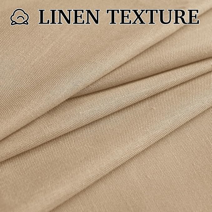 RYB HOME Linen Sheer Curtains for Living Room Bedroom, Back Tab 108 inches - Image 5
