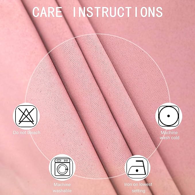 LEMOMO Baby Pink Bedroom Blackout Curtains/52 x 84 Inch Long/Set of 2 Curtain - Image 4