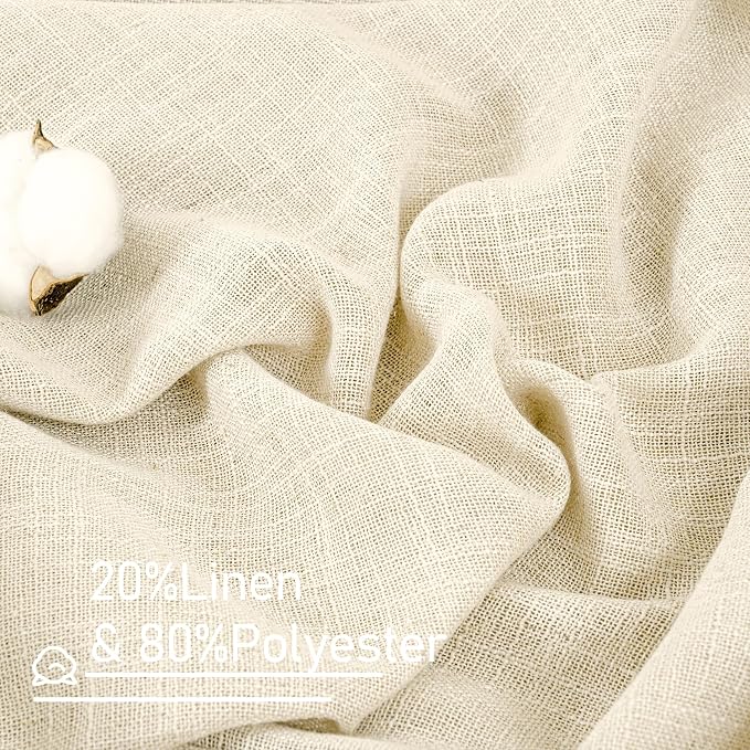 LAMIT Living Room Linen Curtains 95 Inch - Image 2
