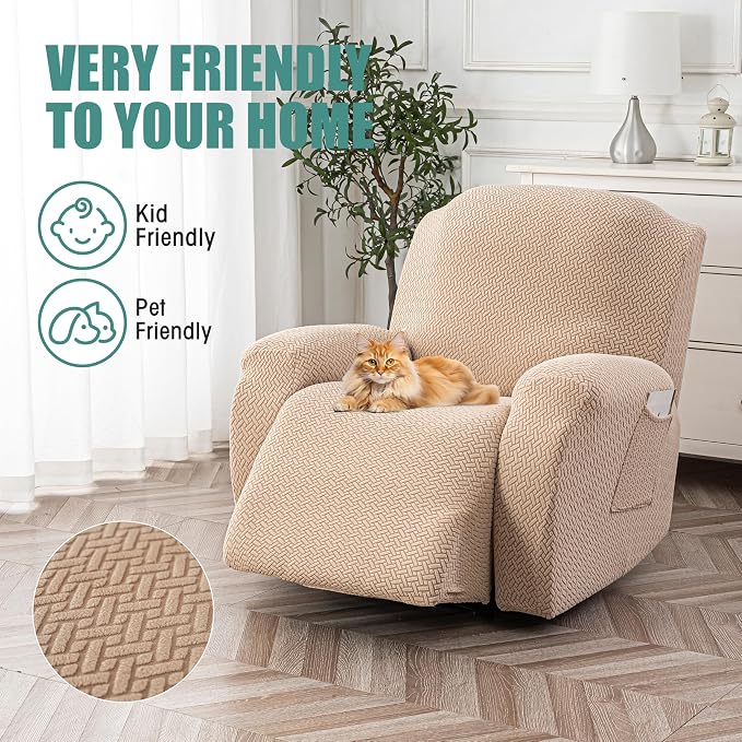 Genina Recliner Chair Cover, Stretch Reclining Chair Covers, Recliner Sofa - Image 3