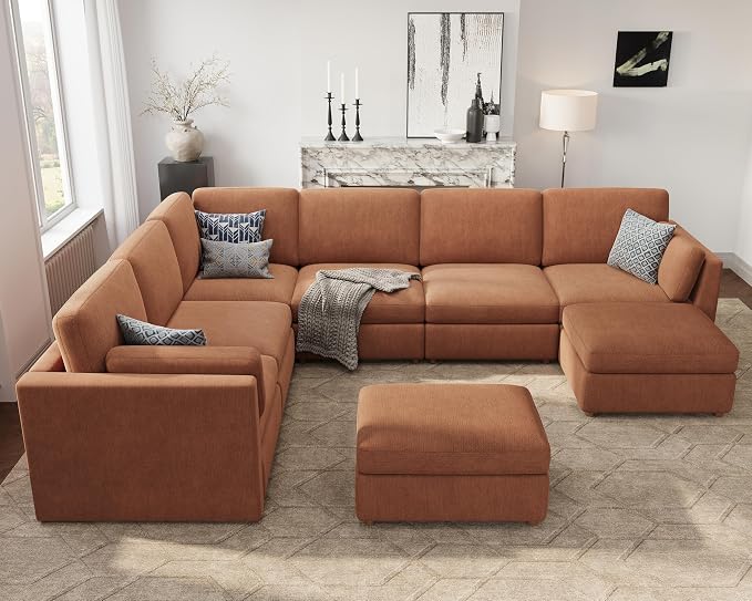 Oversized Modular Sectional Sofa, Solid Wood Frame, Removable Washable Cover - Image 4