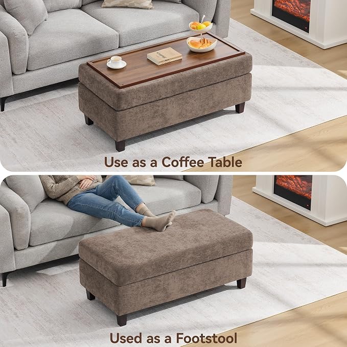 45 Inch Large Storage Ottoman Bench - Image 4