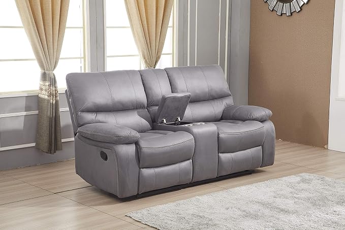 Betsy Furniture Microfiber Reclining Sofa Couch Set Living Room Set 8007 - Image 4