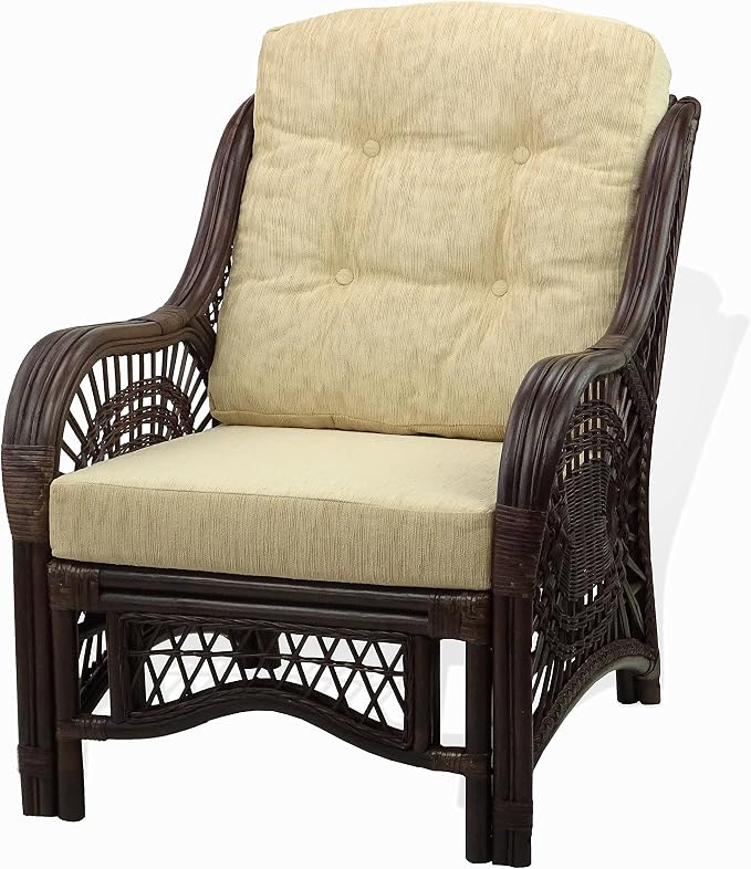 Malibu Lounge Living Accent Armchair Natural Rattan Wicker Handmade Design - Image 4