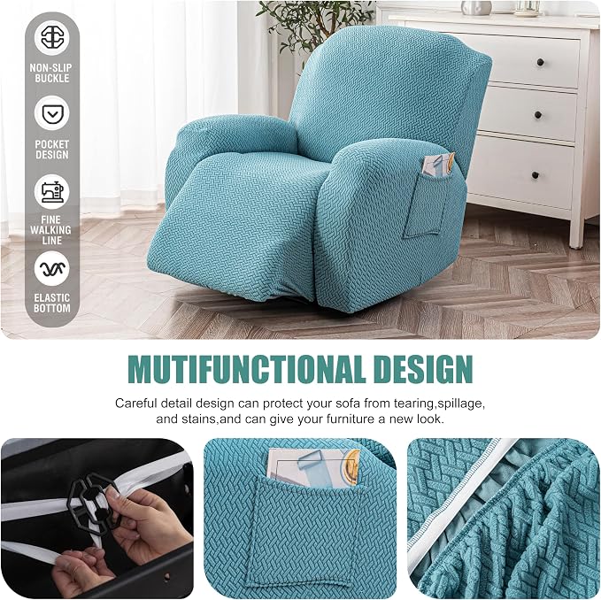 Genina Recliner Chair Cover, Stretch Reclining Chair Covers, Recliner Sofa - Image 4