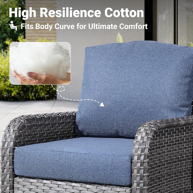 ovios 5-Piece Patio Furniture Set, Outdoor Wicker Sofa - Image 6