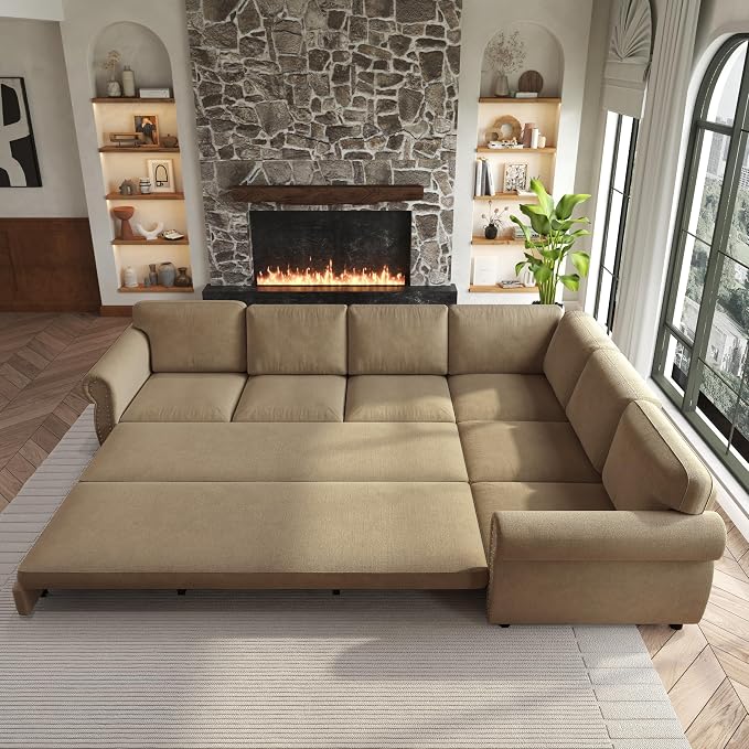 118" L-Shaped Sleeper Couch Bed - Image 7