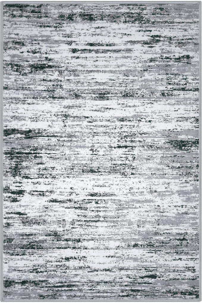 Lansny Modern Abstract 8x10 Large Machine Washable Living Room Rug Non-Slip - Image 9