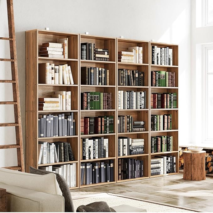 IRONCK Bookshelves and Bookcases Floor Standing 6 Tiers Display Storage Shelves - Image 5
