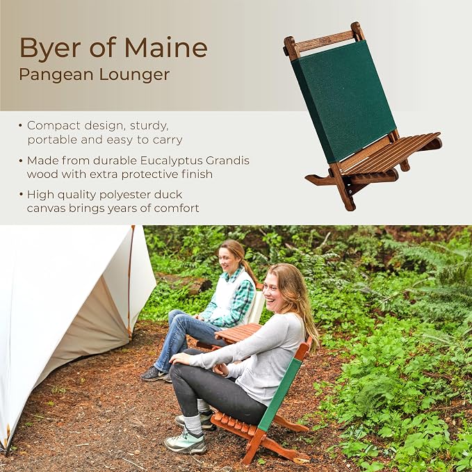BYER OF MAINE Pangean Lounger Chair – Portable, Lightweight, Foldable Wood and - Image 3