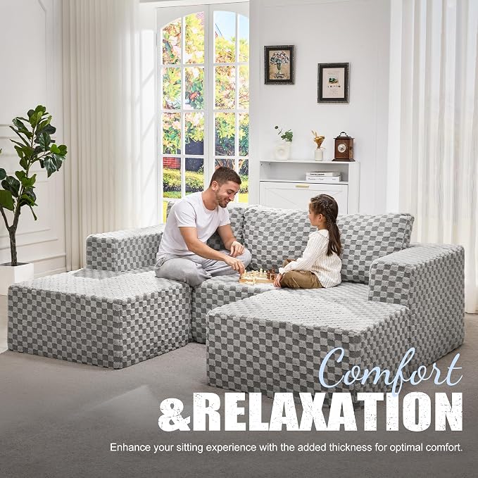 Hobestluk Modular Sectional Sofa Memory Foam Couch Oversized Sectional Sofa - Image 3