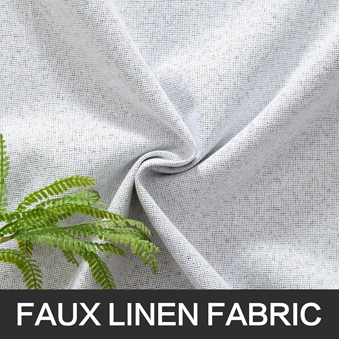 MIULEE Linen Texture Curtains for Bedroom Solid 100% Blackout Thermal Insulated - Image 6