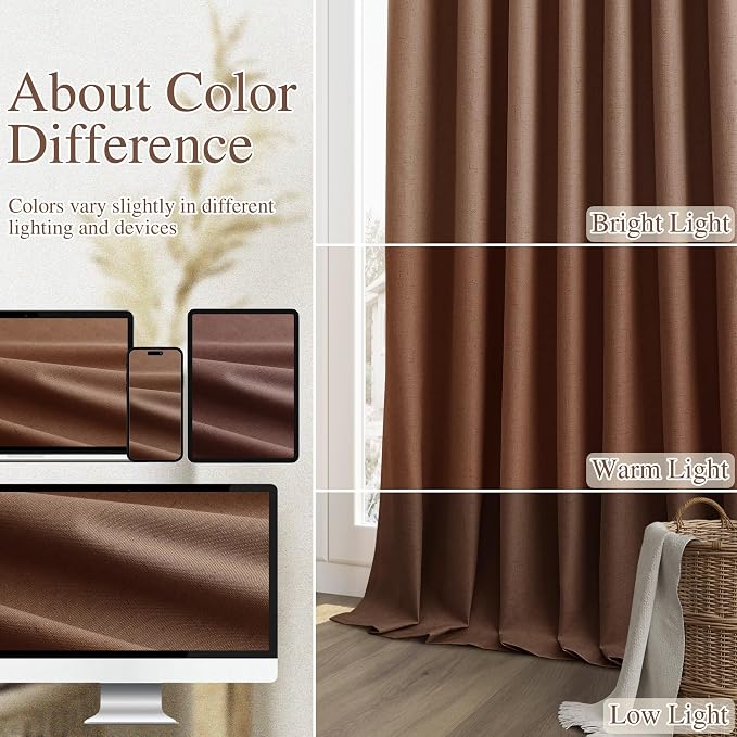 Guken 100% Blackout Curtains 72 Inch Length 2 Panels Set - Image 7