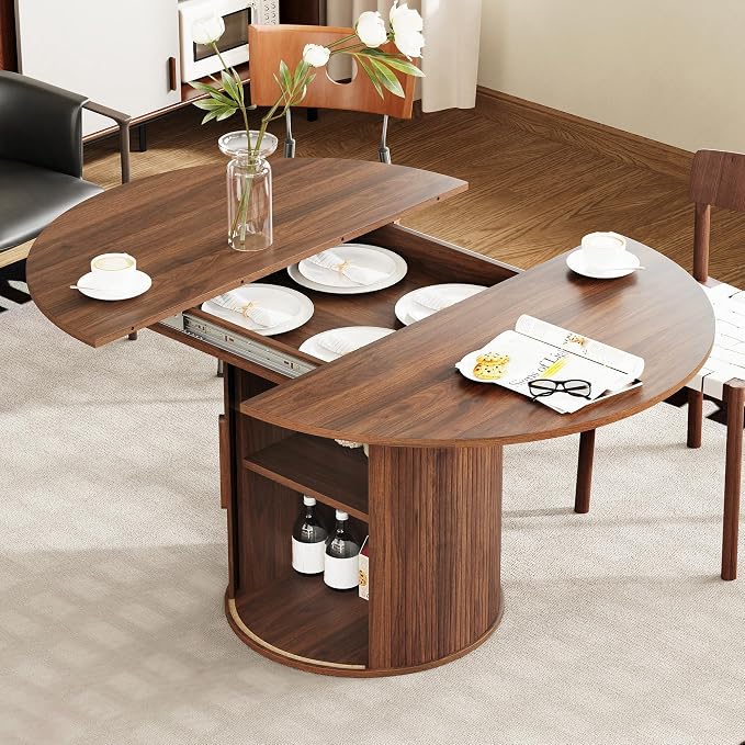 weselon 43"-59" Extendable Round to Oval Dining Table by WelcometoFurnitureSalon