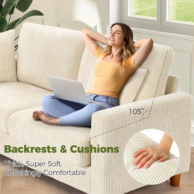 Kidirect 70in U Shaped Couch, Modular Sofa No Tool Assembly, Comfy Sectional - Image 8