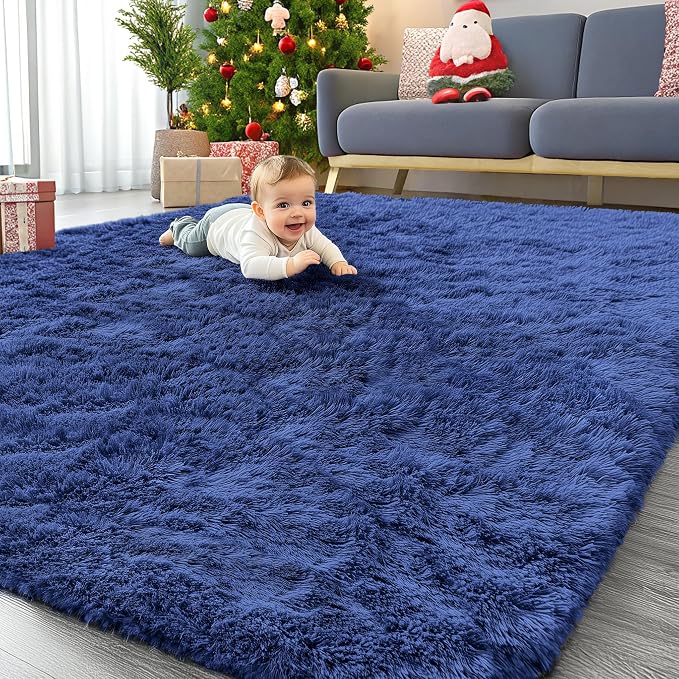 OLANLY 6x6 Area Rugs for Living Room Bedroom, Machine Washable Soft Fluffy by OLANLY
